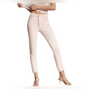 DENIM FORUM Sz 28 The Yoko High Rise Slim Pink Beach Cocktail Colour Jeans NEW